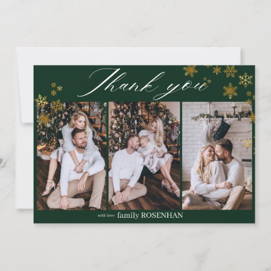 Winter Elegant 3 Foto Vielen Dank Dankeskarte (Vorderseite)