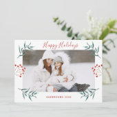 Winter Elegant & Botanischer Weihnachtsname Feiertagskarte (Stehend Vorderseite)