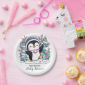 Winter Elegant Pinguin Baby Dusche Pappteller (Party)