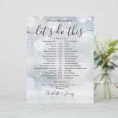 Winter-Elegant-Script-Hochzeitsplan Zeitachse (Stehend Vorderseite)