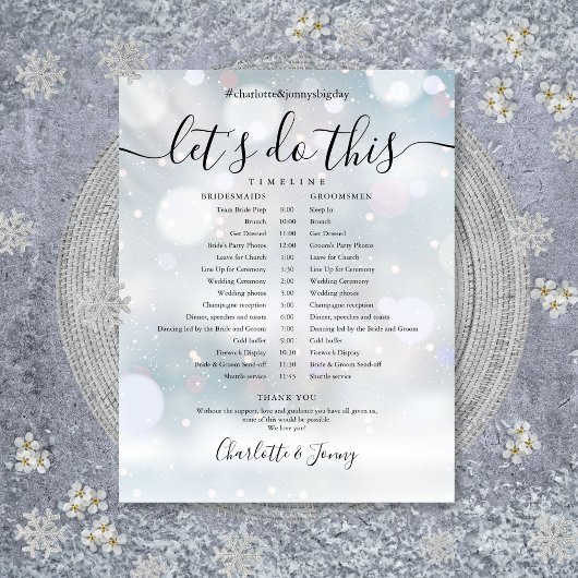 Winter-Elegant-Script-Hochzeitsplan Zeitachse