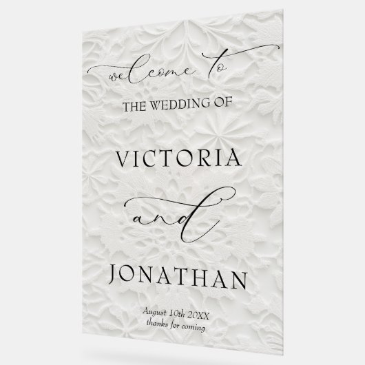 Winter Elegant Snowflakes Wedding Welcome Acrylschild (Winkel)