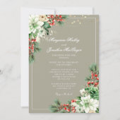 Winter Elegante Blumenschrift Hochzeit Einladung (Vorderseite)