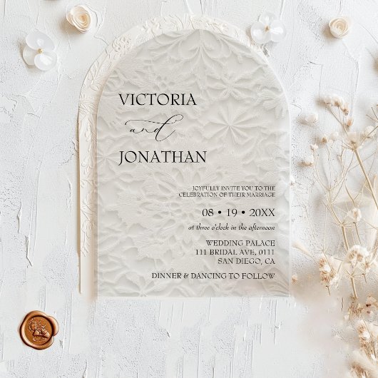 Winter Elegante einfache Hochzeit Acryleinladungen