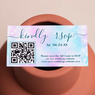 Winter Elegante Hochzeit UAWG online mit QR-Code Begleitkarte