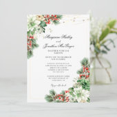 Winter Eleganter QR Code Hochzeit Einladung (Stehend Vorderseite)