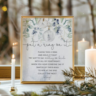 Winter elegantes Setze-einen-Ring-drauf-Spielposte Poster