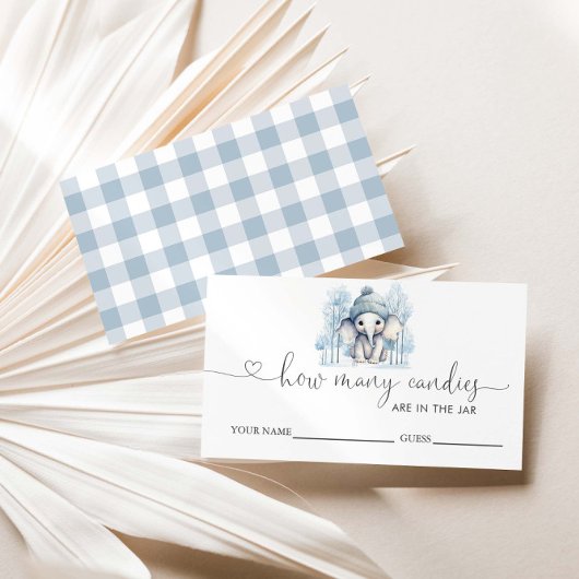 Winter Elephant Baby Dusche schätzt, wie viele Can Begleitkarte