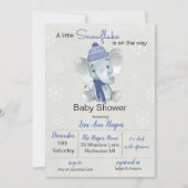 Winter Elephant Baby Shower Einladung (Vorderseite)