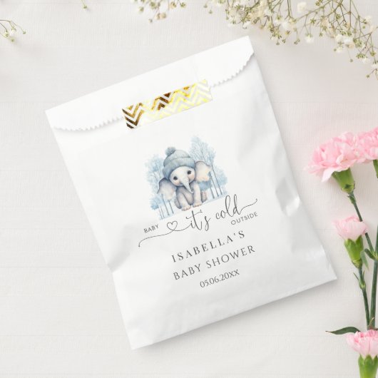 Winter Elephant Boy Baby Dusche Geschenktütchen (Versiegelt)