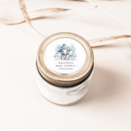 Winter Elephant Boy Baby Dusche Runder Aufkleber