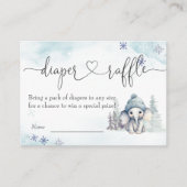 Winter Elephant Boy Babydusche Windelwanne Raffel Begleitkarte (Vorderseite)