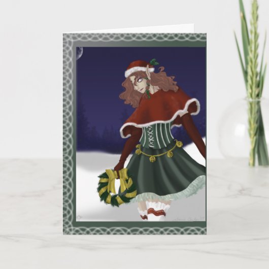 Winter Elf Holiday Greeting Card Feiertagskarte (Vorderseite)