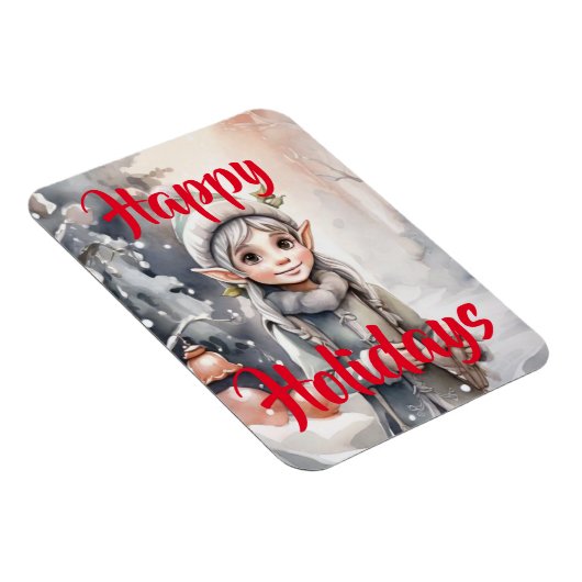 Winter Elf Wonderland Faltschachtel Magnet (Rechte Seite)
