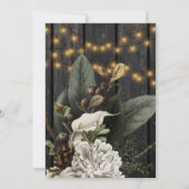 Winter Elfenbeinblütenhochzeit rustikal Einladung (Rückseite)