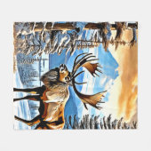 Winter Elk Majestät Design Fleecedecke (Vorderseite (Horizontal))