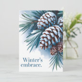 Winter-Embrace - Weihnachtskarte Feiertagskarte (Stehend Vorderseite)