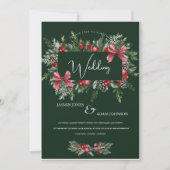 Winter Emerald Green Weihnachtsfeier Einladung (Vorderseite)