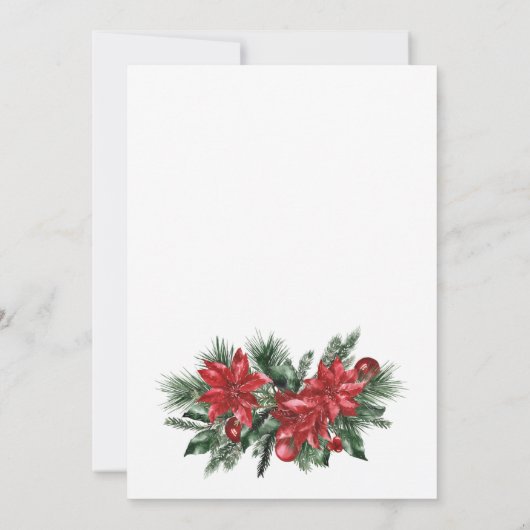 Winter Emerald Green Weihnachtsfeier Einladung (Rückseite)