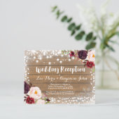 Winter Empfang Hochzeitskarten Einladungspostkarte (Stehend Vorderseite)