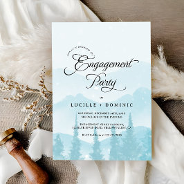 Winter-Engagement-Party für Snowy Mountains Einladung