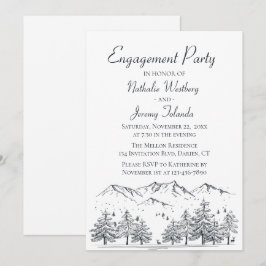 Winter Engagement Party Mountain Country Hochzeit Einladung
