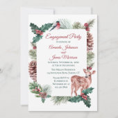 Winter Engagement Party Roter Weihnachtsmann Einladung (Vorderseite)