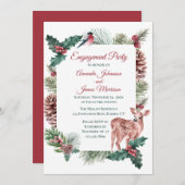 Winter Engagement Party Roter Weihnachtsmann Einladung (Vorne/Hinten)