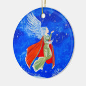 Winter-Engel Keramikornament (Links)