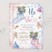 Winter er oder sie Weihnachten Socken Cookies Gend Einladung (Vorne/Hinten)