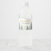 Winter Es ist kalt draußen Babydusche Wasserflaschenetikett (Vorderseite)