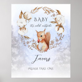 Winter Es ist kalt draußen Babyduschfavors Poster