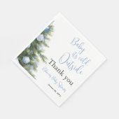 Winter Es ist kalt draußen Blaues Schleifen-Babysh Serviette (Ecke)