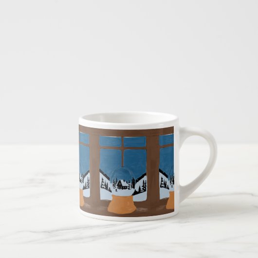 Winter Espresso Mug - Snow Globe Scene Espressotasse (Rechts)