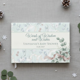 Winter Eucalyptus Baby Shower Guest Book Gästebuch