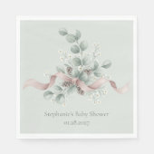 Winter Eucalyptus Baby Shower Napkins Serviette (Vorderseite)
