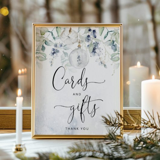 Winter Eukalyptus elegante Karten und Geschenke Poster