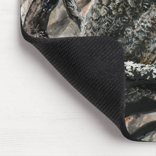 Winter-Eule Mousepad (Ecke)