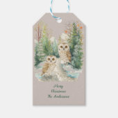 Winter-Eule-Weihnachten-Wald-Kunst Geschenkanhänger (Vorderseite)