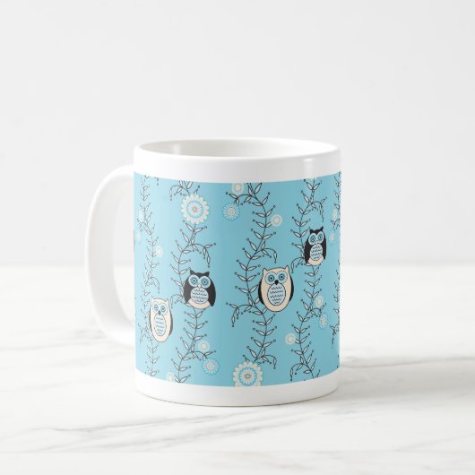 Winter-Eulen-Tasse Kaffeetasse (Vorderseite Links)