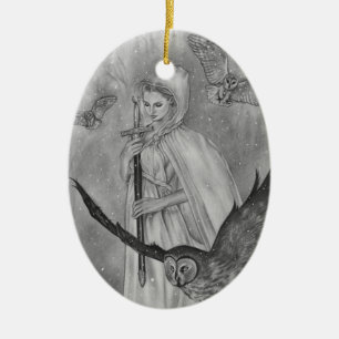 Winter-Eulen-Winter-Dame Ornament