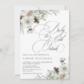 Winter Evergreen Baby mit kalter Außendusche Einladung (Vorderseite)