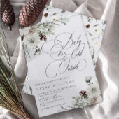 Winter Evergreen Baby mit kalter Außendusche Einladung