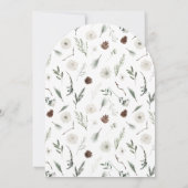 Winter Evergreen Baby mit kalter Außendusche Einladung (Rückseite)