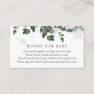 Winter Evergreen Blue Books für Baby Insert Card