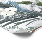 Winter Evergreen Blue Brautparty Willkommenszeiche Poster (Ecke)
