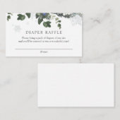 Winter Evergreen Blue Diaper Raffle Enclosure Card Begleitkarte (Vorne/Hinten)