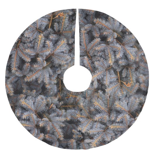 Winter Evergreen Blue Spruce Pine Tree Polyester Weihnachtsbaumdecke (Vorderseite)