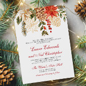 Winter Evergreen Blume Hochzeit Einladung