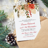 Winter Evergreen Blume Hochzeit Einladung